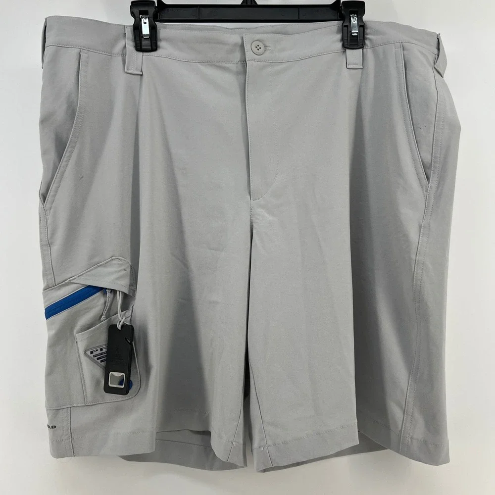 Columbia PFG‎ Blood & Guts Grey Fishing Shorts Mens 40 Omni-Shield Bottle Opener